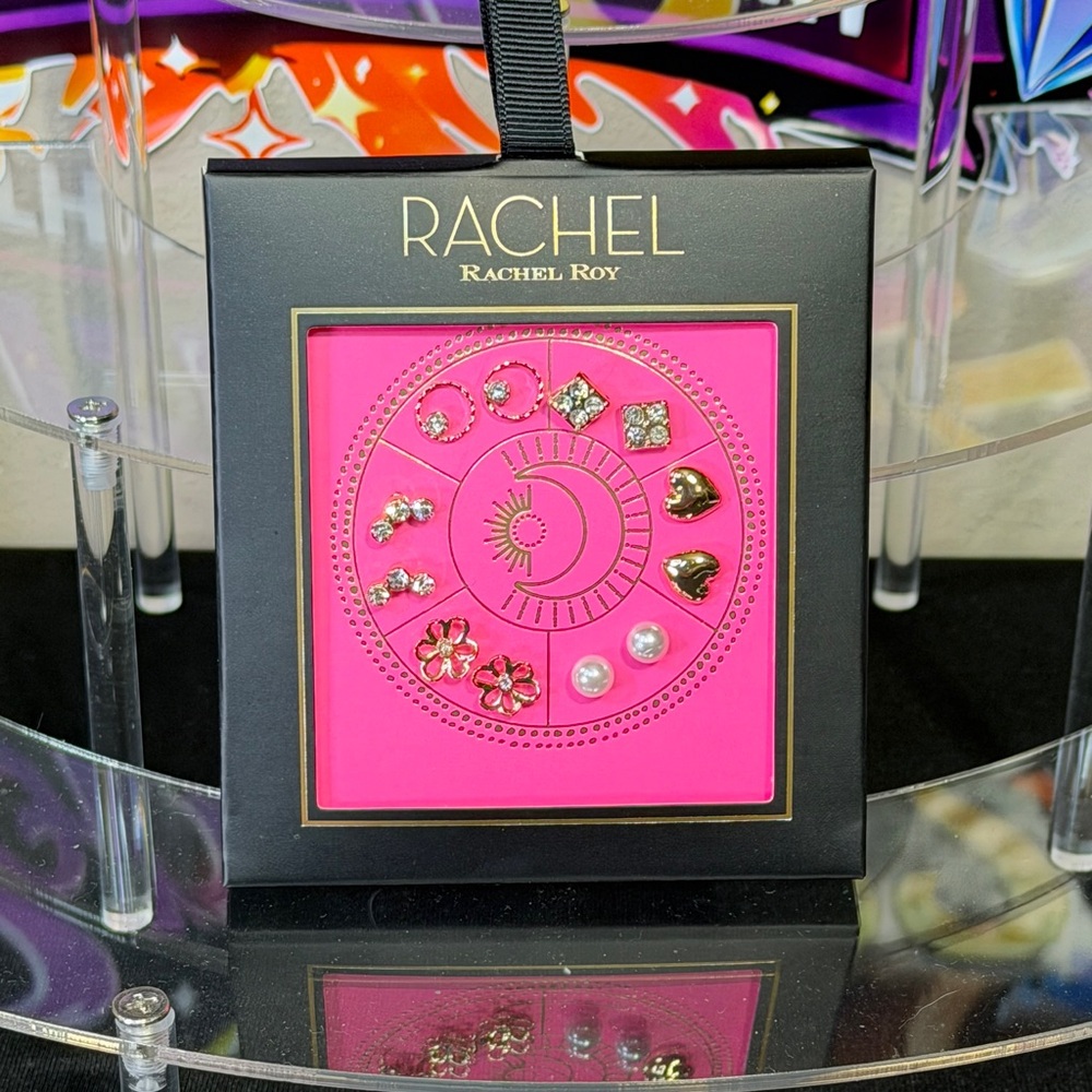 RACHEL Rachel Roy Pink and Gold Earring Set